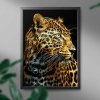 Malowanie Po Numerach Czarne Płótno Zestaw Leopard z Niebieskimi Oczami 40x50